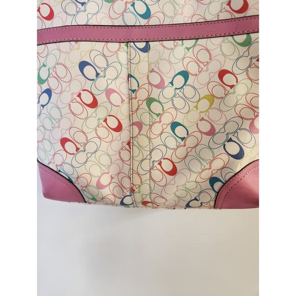 Coach Signature Chelsea Pink Trim Handbag W/Matching Zip Wristlet Wallet - Picture 9 of 11